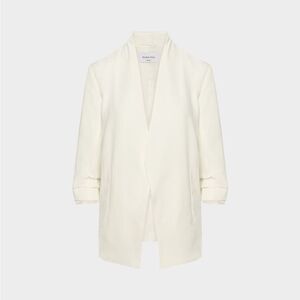 Babaton Aritzia Power Blazer Mirror Crepe Off White Open Front Blazer Jacket - 8
